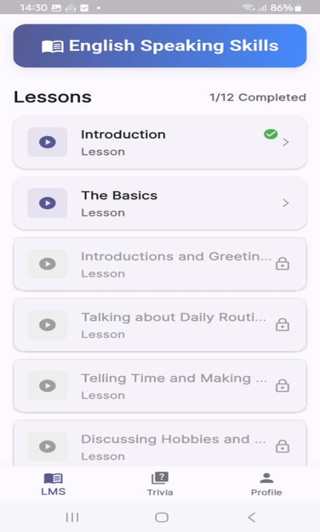 Level A course structure